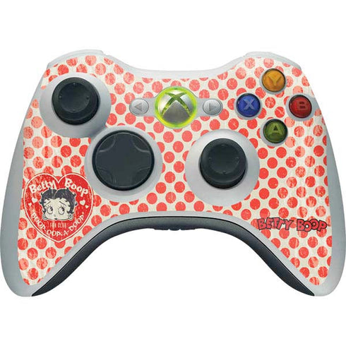 Betty Boop Red Heart Xbox 360 Wireless Controller Skin