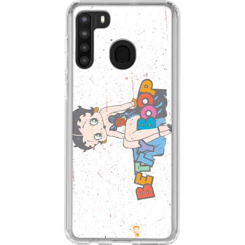 Betty Boop Splatter Galaxy A21 Clear Case