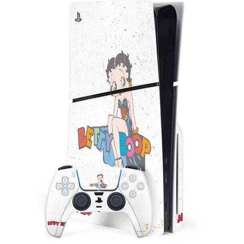 Betty Boop Splatter PS5 Slim Disk Bundle Skin