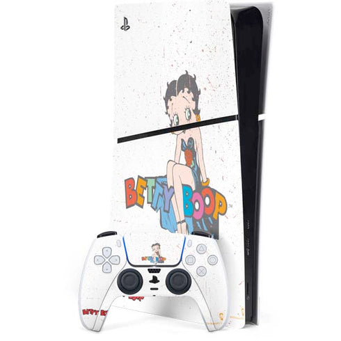 Betty Boop Splatter PS5 Slim Digital Edition Bundle Skin