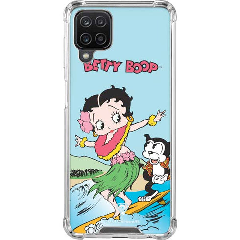Betty Boop Surfing Galaxy A12 Clear Case