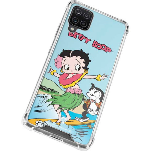 Betty Boop Surfing Galaxy A12 Clear Case