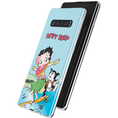 Betty Boop Surfing Galaxy S10 Skin