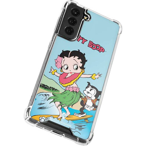 Betty Boop Surfing Galaxy S22 Plus Clear Case