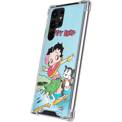 Betty Boop Surfing Galaxy S22 Ultra Clear Case