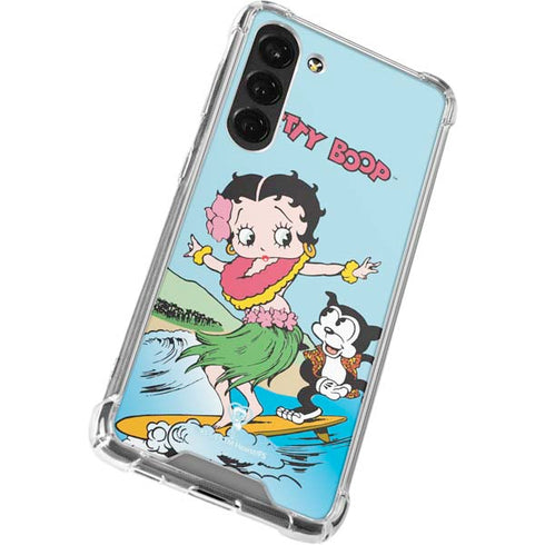 Betty Boop Surfing Galaxy S23 Plus Clear Case