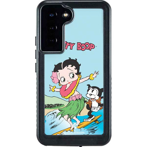 Betty Boop Surfing Galaxy S23 Plus Waterproof Case