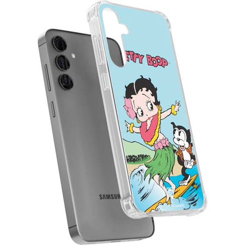 Betty Boop Surfing Galaxy S24 Plus Clear Case