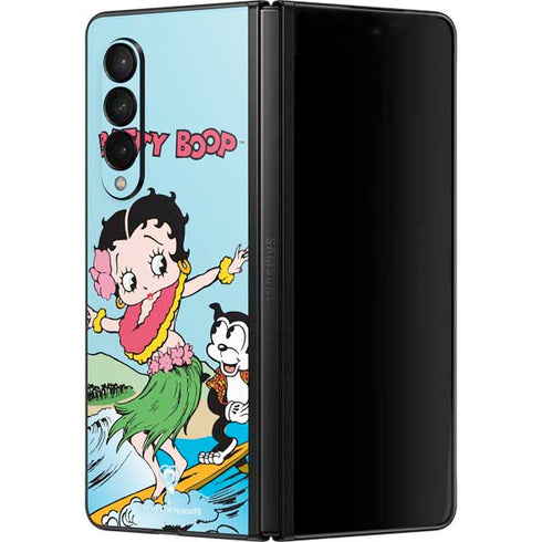 Betty Boop Surfing Galaxy Z Fold3 5G Skin