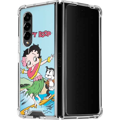 Betty Boop Surfing Galaxy Z Fold4 5G Clear Case