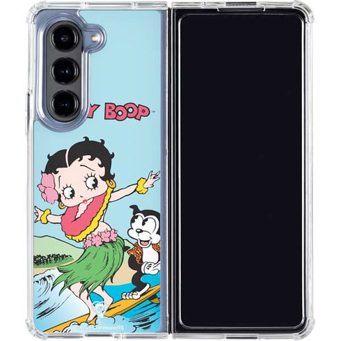 Betty Boop Surfing Galaxy Z Fold5 5G Clear Case