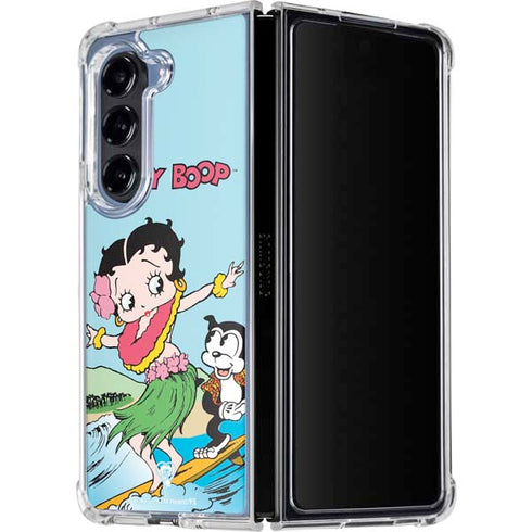 Betty Boop Surfing Galaxy Z Fold5 5G Clear Case