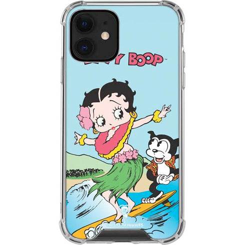 Betty Boop Surfing iPhone 12 Clear Case