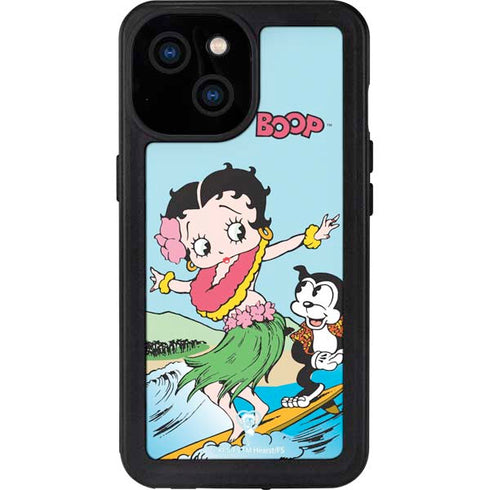 Betty Boop Surfing iPhone 13 Mini Waterproof Case