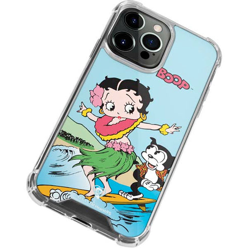 Betty Boop Surfing iPhone 13 Pro Max Clear Case