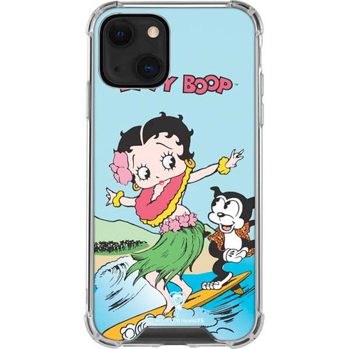 Betty Boop Surfing iPhone 14 Clear Case