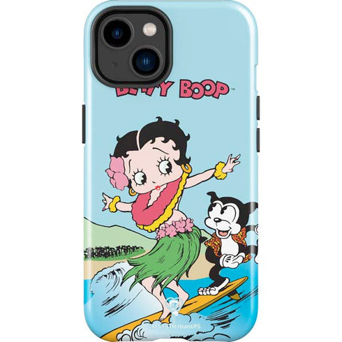 Betty Boop Surfing iPhone 14 Plus Impact Case
