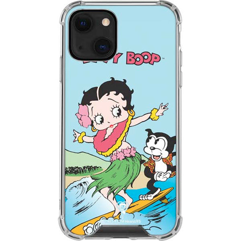 Betty Boop Surfing iPhone 14 Plus Clear Case