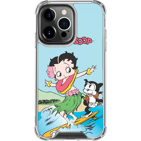 Betty Boop Surfing iPhone 15 Pro Clear Case