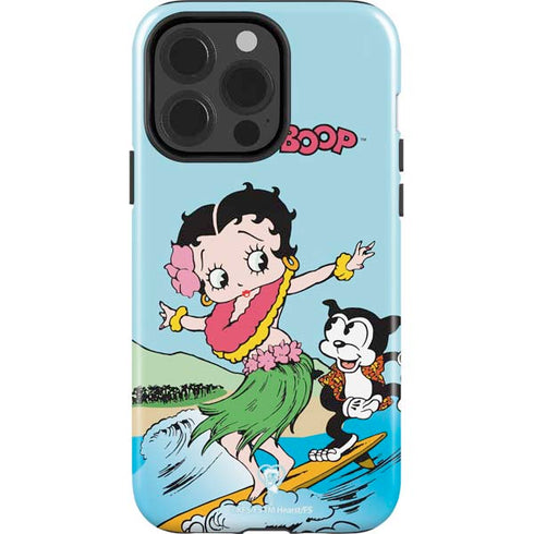 Betty Boop Surfing iPhone 15 Pro Impact Case
