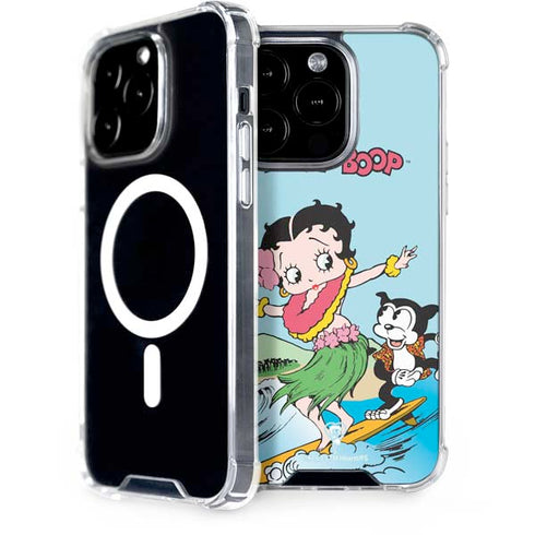 Betty Boop Surfing iPhone 15 Pro MagSafe Case
