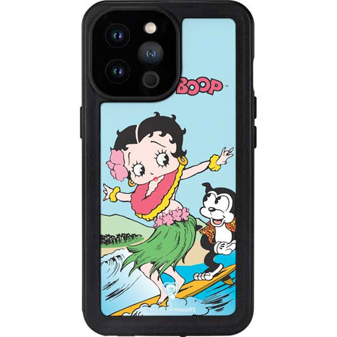 Betty Boop Surfing iPhone 14 Pro Max Waterproof Case