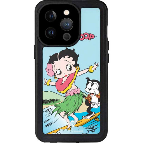 Betty Boop Surfing iPhone 14 Pro Waterproof Case
