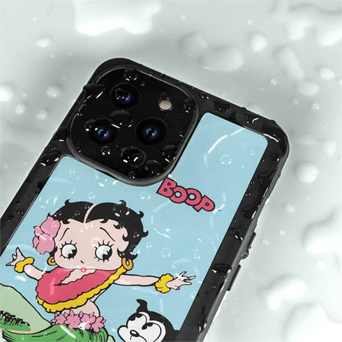 Betty Boop Surfing iPhone 14 Pro Waterproof Case