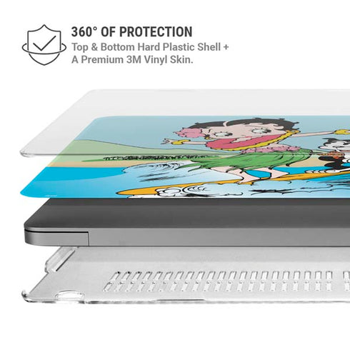 Betty Boop Surfing MacBook Pro 16in (2021-25) Case plus Skin