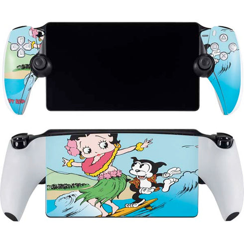 Betty Boop Surfing PlayStation Portal Remote Player Skin