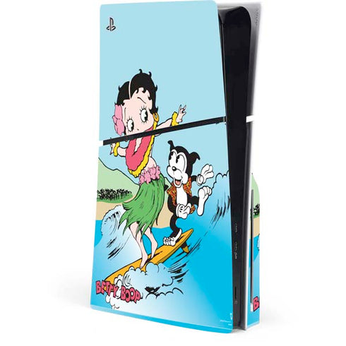 Betty Boop Surfing PS5 Slim Disk Console Skin
