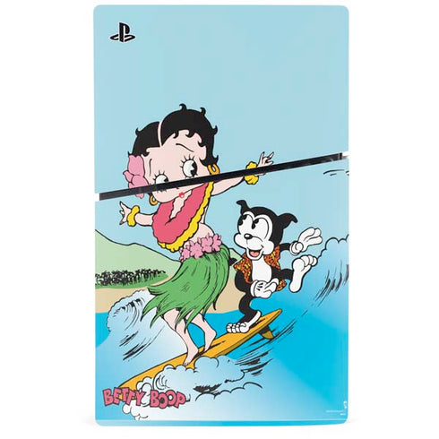 Betty Boop Surfing PS5 Slim Digital Edition Console Skin
