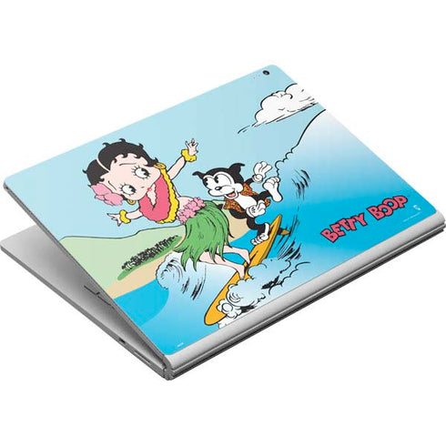Betty Boop Surfing Surface Book Skin