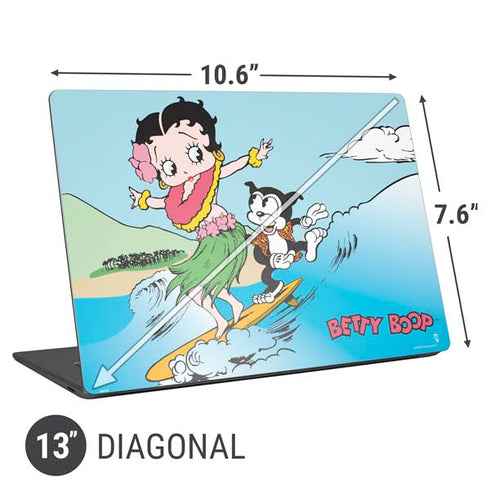 Betty Boop Surfing Universal Laptop 13in (10.6 x 7.6in) Skin
