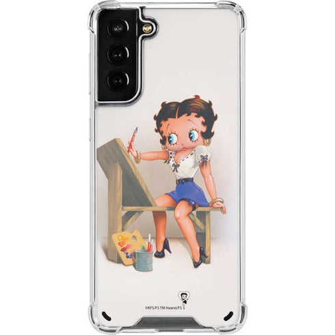 Betty Boop The Artist Galaxy S21 Plus 5G Clear Case