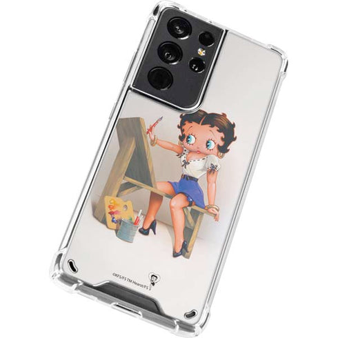 Betty Boop The Artist Galaxy S21 Ultra 5G Clear Case