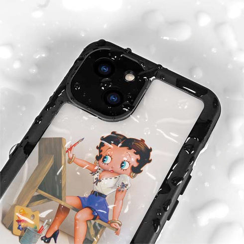 Betty Boop The Artist iPhone 15 Plus Waterproof Case