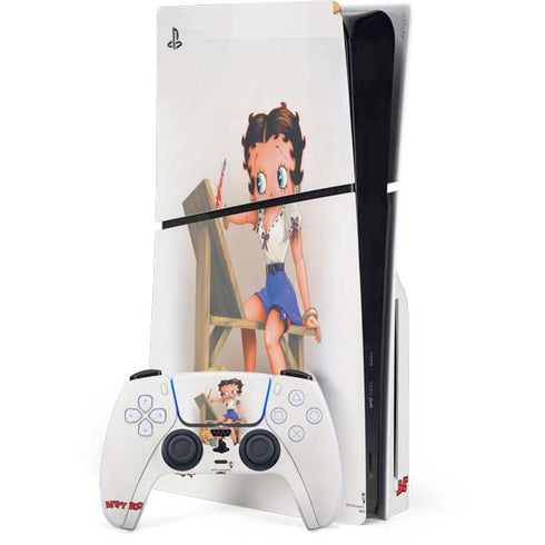 Betty Boop The Artist PS5 Slim Disk Bundle Skin
