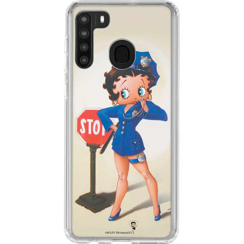 Betty Boop The Police Officer Galaxy A21 Clear Case