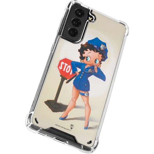 Betty Boop The Police Officer Galaxy S21 Plus 5G Clear Case