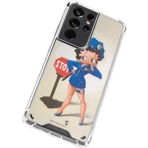 Betty Boop The Police Officer Galaxy S21 Ultra 5G Clear Case