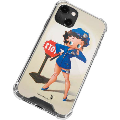 Betty Boop The Police Officer iPhone 14 Plus Clear Case