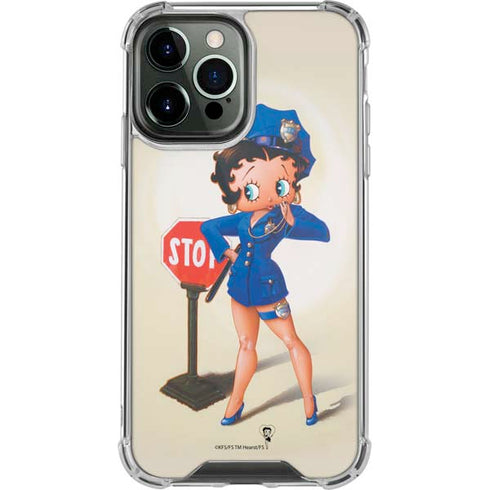 Betty Boop The Police Officer iPhone 14 Pro Max Clear Case