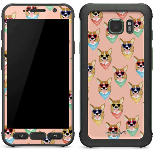 Bouffants and Broken Hearts Corgi Love Galaxy S7 Active Skin