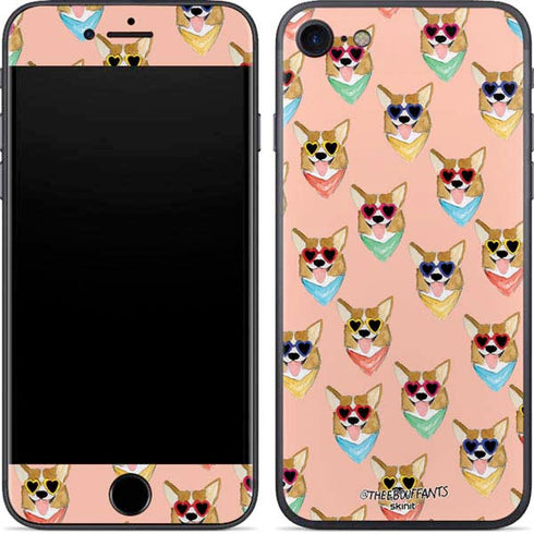 Bouffants and Broken Hearts Corgi Love iPhone 7 Skin