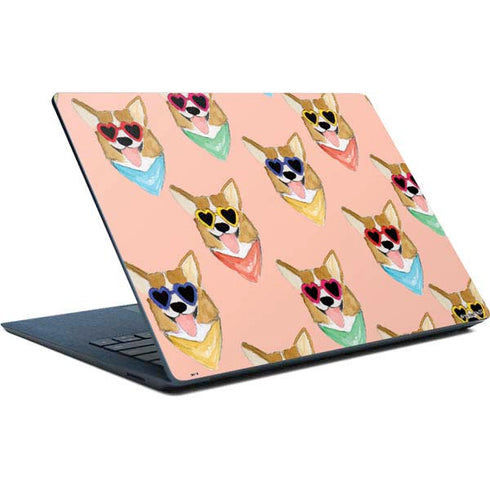 Bouffants and Broken Hearts Corgi Love Surface Laptop Skin