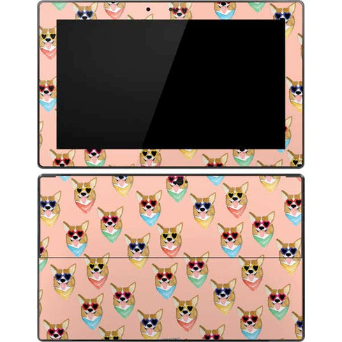 Bouffants and Broken Hearts Corgi Love Surface Pro Tablet Skin