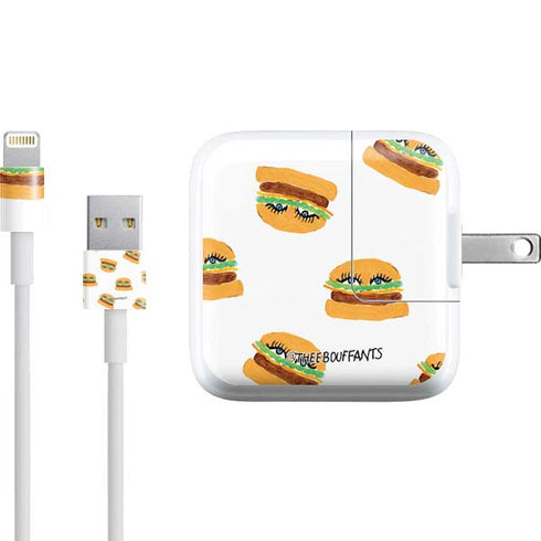 Bouffants and Broken Hearts Cute Burgers iPad Charger (10W USB) Skin