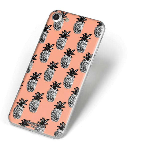 Bouffants and Broken Hearts Gray Scale Pineapple iPhone 7 Skin