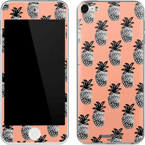 Bouffants and Broken Hearts Gray Scale Pineapple Apple iPod Skin